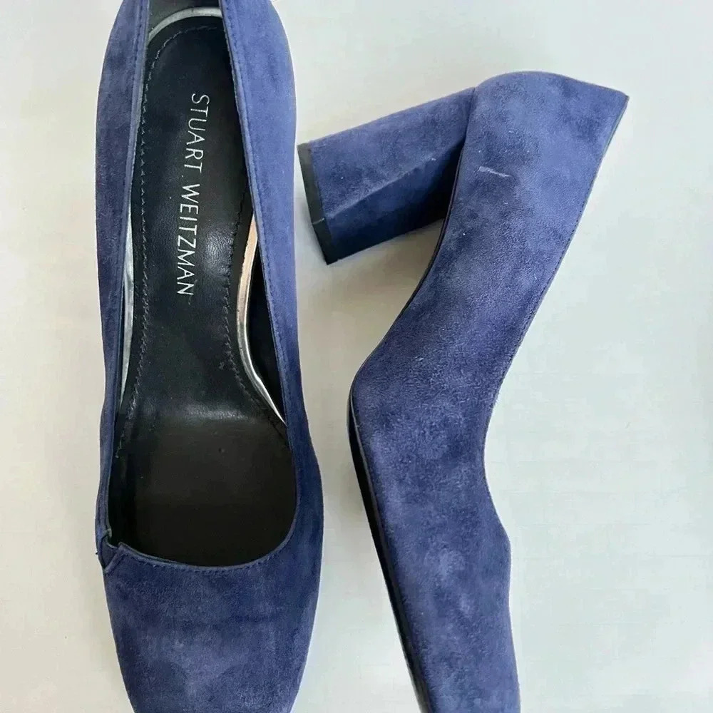 Stuart Weitzman Suede Round Toe With Pinkie Toe E… - image 4